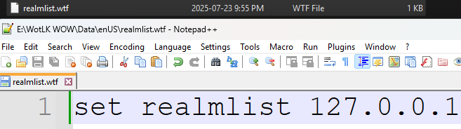 Editar Realmlist